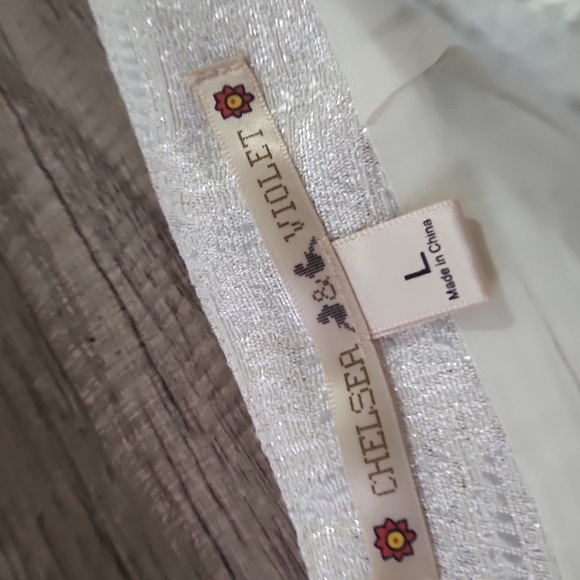 Chelsea & Violet Cream/Gold Sparkle Skort Size Large Dressy Classic - Picture 5 of 8